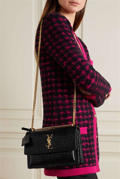 saint laurent sunset bag croc.